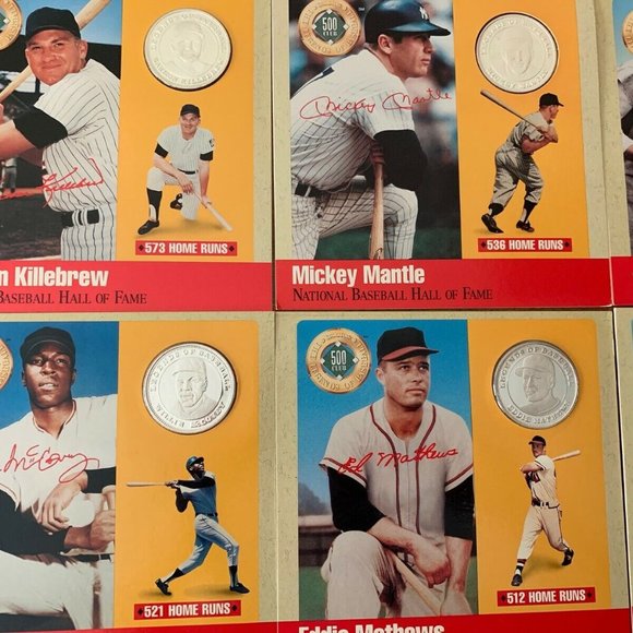 Hall of Fame Legends of Baseball 500HR .999 Silver Coin Set - Picture 3 of 7